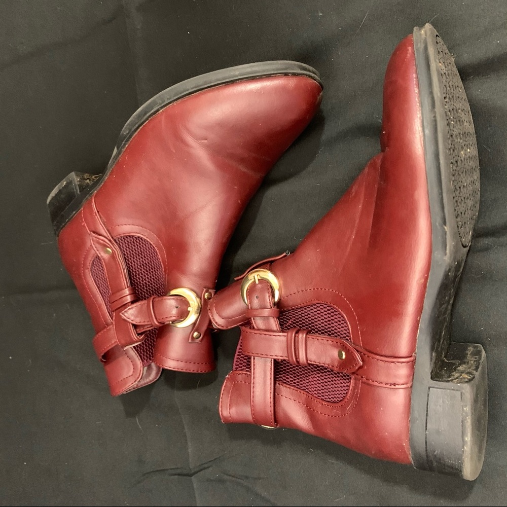 GUC Red Faux Leather ModCloth Ankle Boots